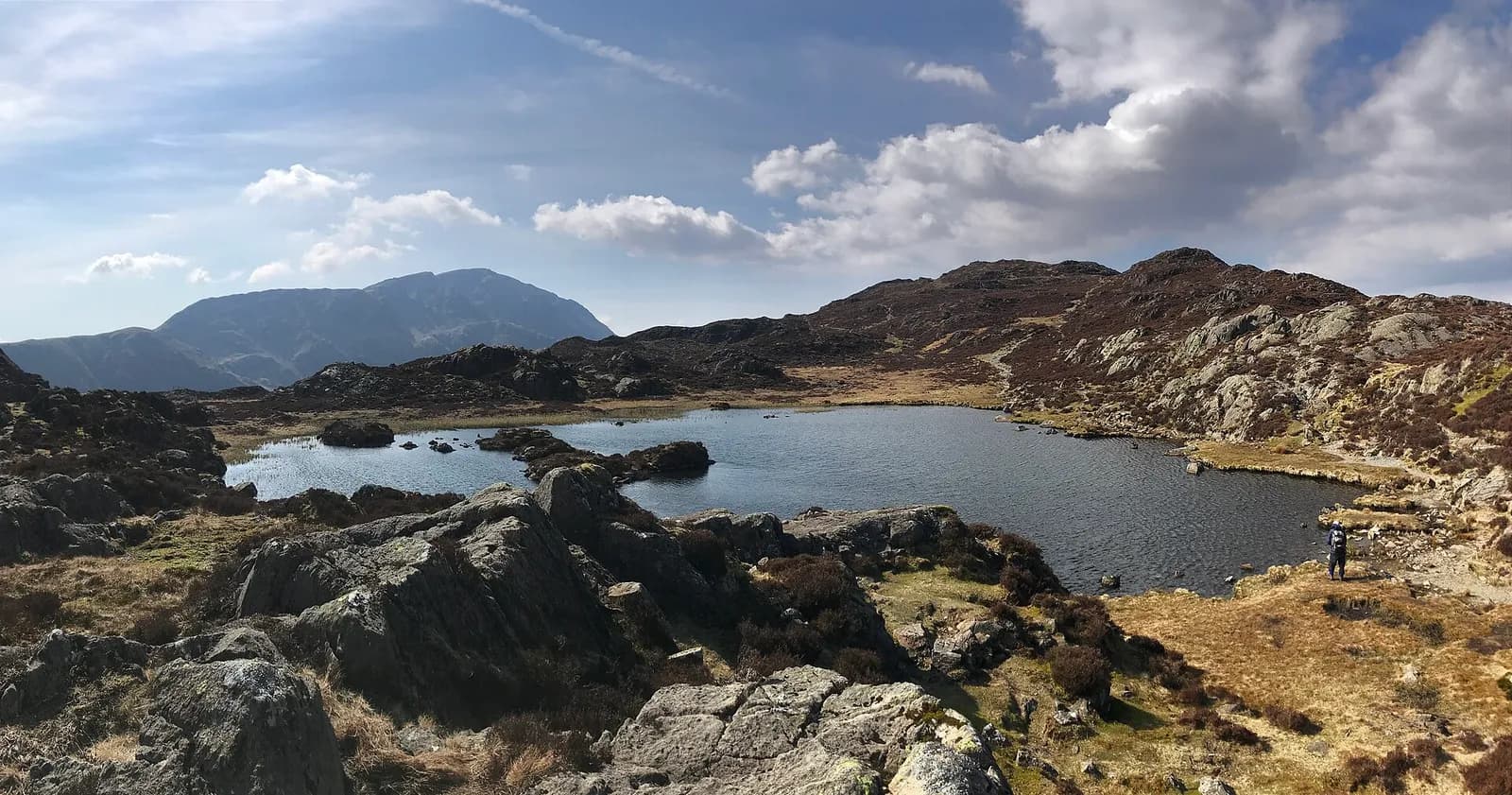 Innominate Tarn among the rocky knolls on top of Haystacks