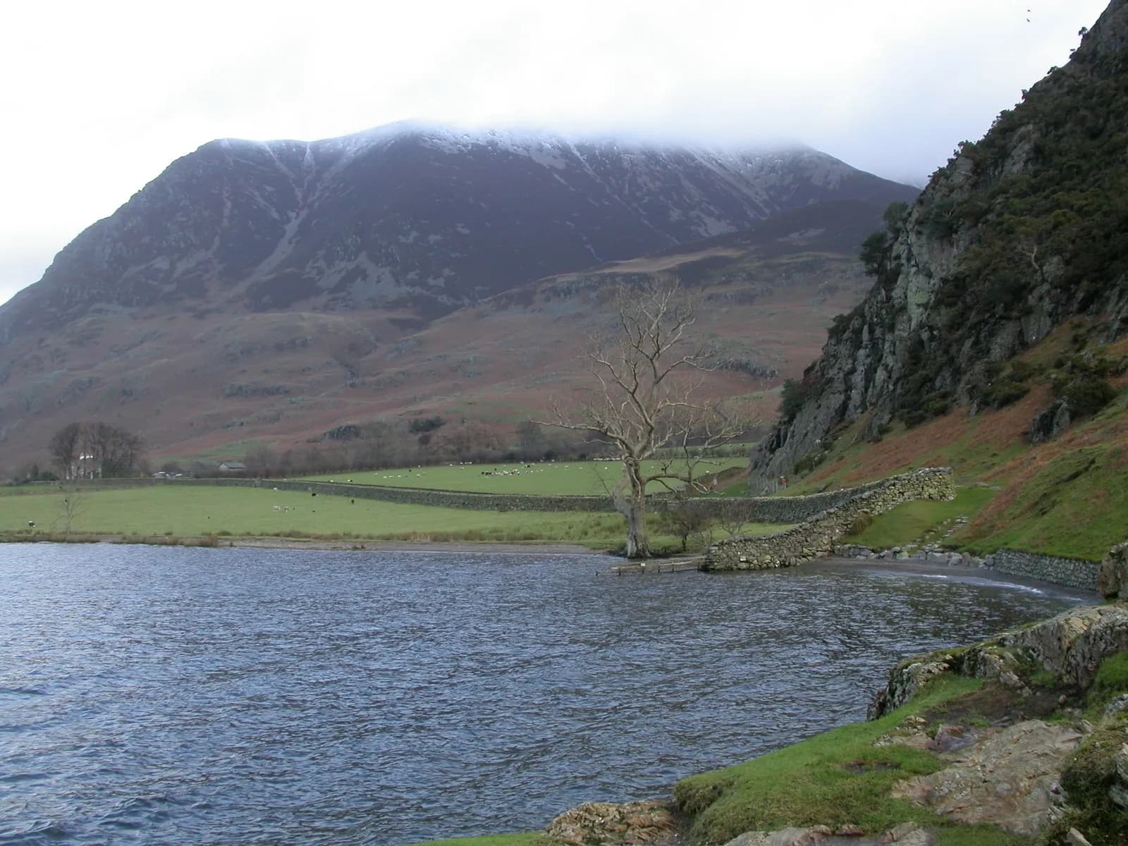 Crummock Water below Grasmoor with Rannerdale Knotts rising on the right