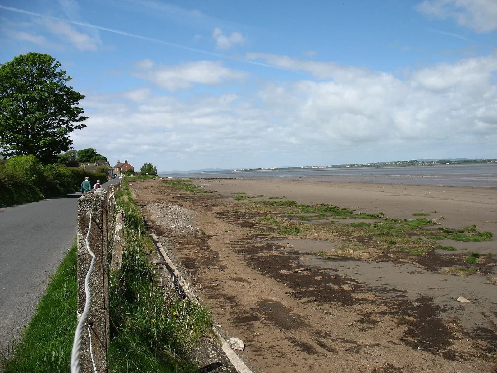 The Hadrian's Wall Path running along the Solway shore towards Bowness-on-Solway