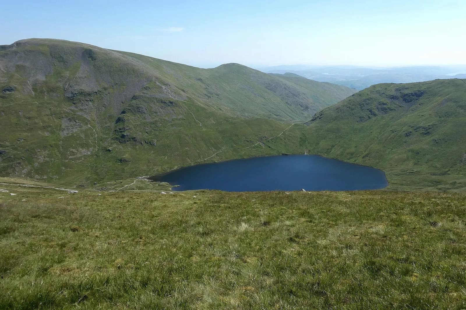 Grisedale Tarn below the slopes of Dollywaggon Pike